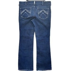 Ariat Real Denim Jeans Womens Sz 34R Blue Bootcut Western Embroidered 38x32